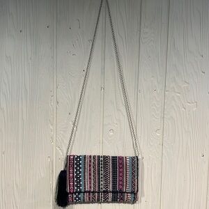 La Sera by Franchise cloth and beaded crossbody/ clutch handbag